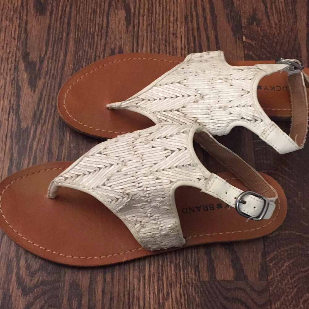 Lucky brand white thong sandals